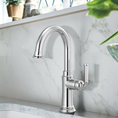 Click here to see Brizo 61074LF-PC Brizo Rook Single-Handle Bar Faucet, Lever Handle, 1.8 GPM, Polished Chrome - 61074LF-PC