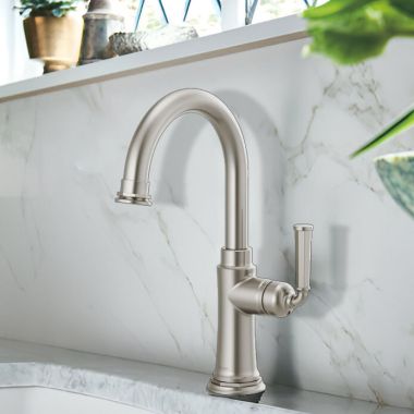 Click here to see Brizo 61074LF-SS Brizo Rook Single-Handle Bar Faucet, Lever Handle, 1.8 GPM, Brilliance Stainless - 61074LF-SS