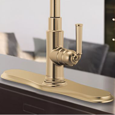 Click here to see Brizo RP100299GL Brizo Escutcheon Plate for Rook Series Kitchen Faucet, Brilliance Luxe Gold - RP100299GL
