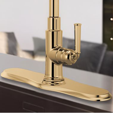 Click here to see Brizo RP100299PG Brizo Escutcheon Plate for Rook Series Kitchen Faucet, Brilliance Polished Gold - RP100299PG