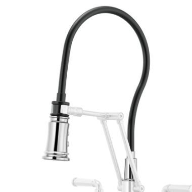 Click here to see Brizo RP100571PC Brizo Rook Articulating Bridge Faucet Hose and Sprayer Assembly, Polished Chrome - RP100571PC
