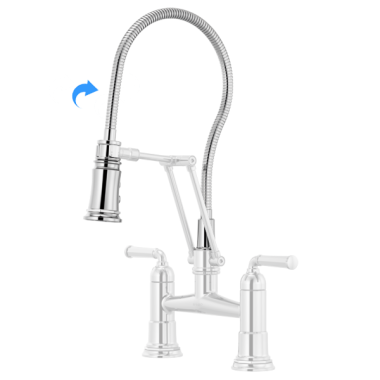 Click here to see Brizo RP100572PC Brizo Rook Articulating Bridge Kitchen Faucet Finished Hose and Sprayer Assembly, Polished Chrome - RP100572PC