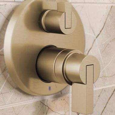 Click here to see  HL75P32-GL Brizo Litze Pressure Balance Lever Handle Kit with Diverter and Temperature Control, ADA, Brilliance Luxe Gold - HL75P32-GL