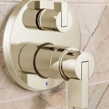 Click here to see DELTA FAUCETS COMPANY HL75P32-PN Brizo Litze Pressure Balance Lever Handle Kit with Diverter and Temperature Control, ADA, Brilliance Polished Nickel - HL75P32-PN