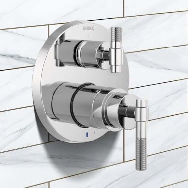 Click here to see DELTA FAUCETS COMPANY HL75P33-PC Brizo Litze T-Lever Handle Kit with Knurling Detail for T75P535-LHP and T75P635-LHP, Polished Chrome - HL75P33-PC 