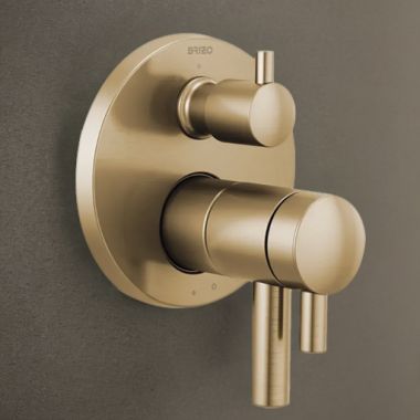Click here to see Brizo T75575-GL Brizo Odin TempAssure Thermostatic Valve Trim with 3-Function Diverter Trim, MultiChoice, ADA, Brilliance Luxe Gold - T75575-GL