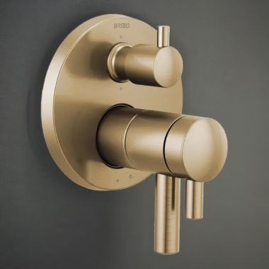 Click here to see Brizo T75675-GL Brizo Odin TempAssure Thermostatic Valve with Integrated 6-Function Diverter Trim, ADA, 7.2 GPM, Brilliance Luxe Gold - T75675-GL