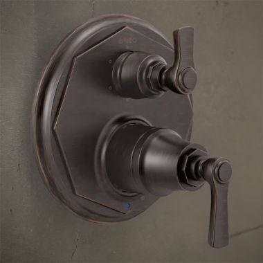 Click here to see Brizo T75P660-RB Brizo Rook Pressure Balance Valve Trim w/ 6-Function Diverter Trim, Lever Handles, Venetian Bronze - T75P660-RB