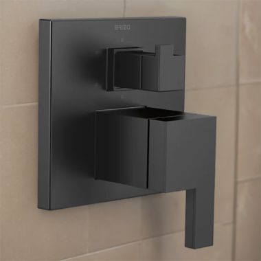 Click here to see Brizo T75P680-BL Brizo Siderna Pressure Balance Valve Trim w/ 6-Function Diverter Trim, Lever Handles, Matte Black - T75P680-BL