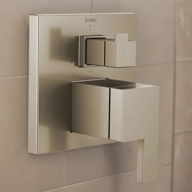 Click here to see Brizo T75P680-BN Brizo Siderna Pressure Balance Valve Trim w/ 6-Function Diverter Trim, Lever Handles, Brushed Nickel - T75P680-BN