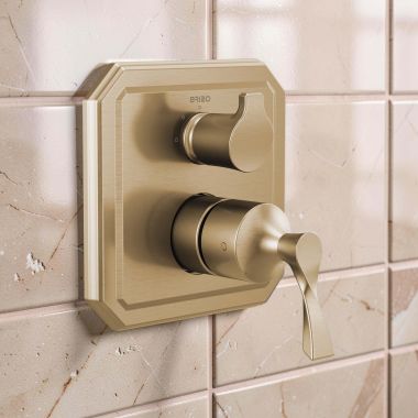 Click here to see DELTA FAUCETS COMPANY T75P530-GL Brizo Virage Pressure Balance Valve Trim with Three Function Diverter, MultiChoice, ADA, Brilliance Luxe Gold - T75P530-GL