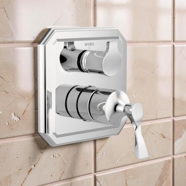 Click here to see DELTA FAUCETS COMPANY T75P530-PC Brizo Virage Pressure Balance Valve Trim with Three Function Diverter, MultiChoice, ADA, Polished Chrome - T75P530-PC