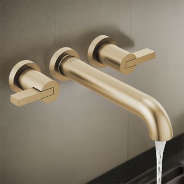Click here to see Brizo T70435-GLLHP Brizo Litze Two-Handle Wall-Mount Tub Filler with High Flow Ceramic Valve, 9.8 GPM, Brilliance Luxe Gold - T70435-GLLHP