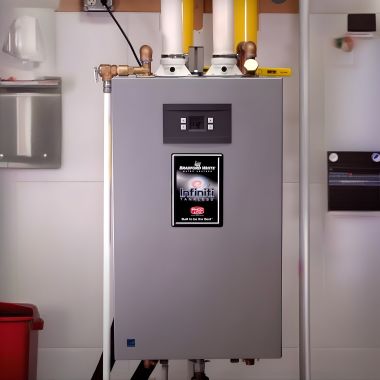 Click here to see Bradford White RTG-K-199-N1 Bradford White Infiniti K Natural Gas Tankless Water Heater, 8.7GPM, Digital Control, 199,000 BTU, 120V - RTG-K-199-N1