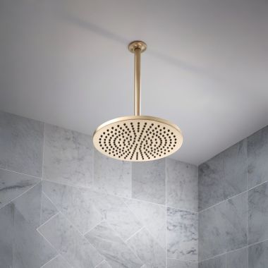 Click here to see  RP100470GL Brizo Essential 14” Ceiling Mount Shower Arm and Flange, Brilliance Luxe Gold - RP100470GL