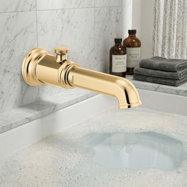 Click here to see Brizo RP100327PG Brizo Invari Wall Mounted Diverter Tub Spout, Solid Brass, 1/2