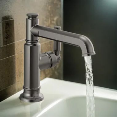 Click here to see Brizo 65076LF-SL-ECO Brizo Invari Single-Handle Deck-Mount Brilliance Luxe Steel Bathroom Faucet, 1.2 GPM, Single-Hole, Ceramic Cartridge - 65076LF-SL-ECO