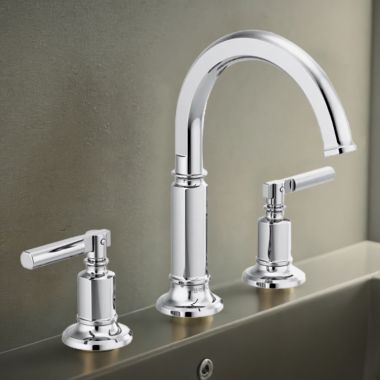 Click here to see Brizo 65376LF-PCLHP Brizo Invari Two-Handle Widespread Bathroom Faucet with Arc Spout, 1.5 GPM, Polished Chrome - 65376LF-PCLHP