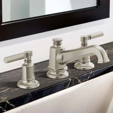 Click here to see  65378LF-NKLHP Brizo Invari Two-Handle Widespread Bathroom Faucet With Pop-Up, Less Handles, 1.5 GPM, Brilliance Luxe Nickel - 65378LF-NKLHP