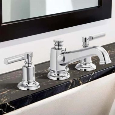 Click here to see  65378LF-PCLHP Brizo Invari Two-Handle Widespread Bathroom Faucet With Pop-Up, Less Handles, 1.5 GPM, Polished Chrome - 65378LF-PCLHP