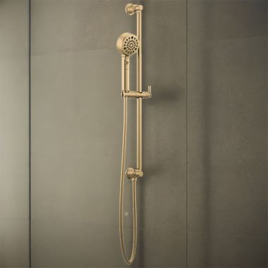 Click here to see Brizo 88776-GL Brizo Invari Multi-Function Hand Shower with Slidebar, H2OKinetic, WaterSense, 1.75 GPM, Brilliance Luxe Gold - 88776-GL