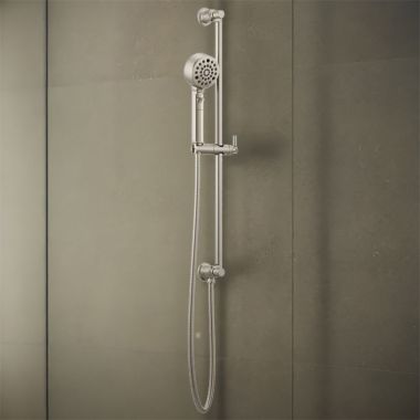 Click here to see Brizo 88776-NK Brizo Invari Multi-Function Hand Shower with Slidebar, H2OKinetic, WaterSense, 1.75 GPM, Brilliance Luxe Nickel - 88776-NK
