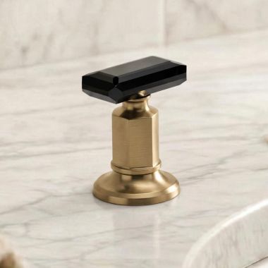 Click here to see  HK5376-GLBC Brizo Invari Widespread Faucet Handle Kit with Black Crystal Knob, ADA, Brilliance Luxe Gold - HK5376-GLBC