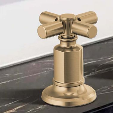 Click here to see  HX5376-GL Brizo Invari Cross Handle Kit for Widespread Lavatory Faucet, Deck Mount, ADA, Brilliance Luxe Gold - HX5376-GL
