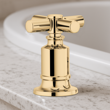 Click here to see Brizo HX676-PG Brizo Invari Cross Handle Kit for Deck-Mounted Roman Tub Filler, Brilliance Polished Gold - HX676-PG