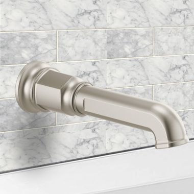 Click here to see Brizo RP100328NK Brizo Invari Wall Mounted Non-Diverter Tub Spout, Solid Brass, 1/2