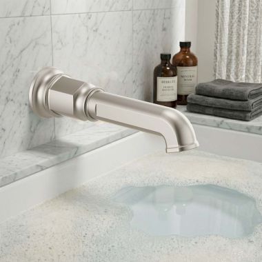 Click here to see  RP100328NK Brizo Invari Wall Mounted Non-Diverter Tub Spout, Solid Brass, 1/2