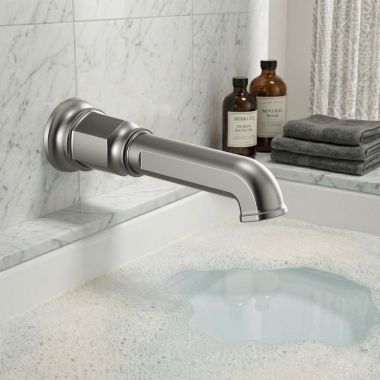 Click here to see Brizo RP100328SL Brizo Invari Wall Mounted Non-Diverter Tub Spout, Solid Brass, 1/2