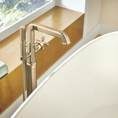 Click here to see Brizo RP100329GL Brizo Invari Single-Function Hand Shower with Certified Dual Check Valves, WaterSense, 1.75 GPM, Brilliance Luxe Gold - RP100329GL