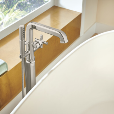 Click here to see Brizo RP100329NK Brizo Invari Single-Function Hand Shower with Certified Dual Check Valves, WaterSense, 1.75 GPM, Brilliance Luxe Nickel - RP100329NK