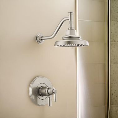 Click here to see Brizo T60276-NK Brizo Invari TempAssure Thermostatic Shower Faucet with Multi-Function Showerhead, 1.75 GPM, Brilliance Luxe Nickel - T60276-NK