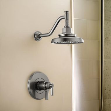 Click here to see Brizo T60276-SL Brizo Invari TempAssure Thermostatic Shower Faucet with Multi-Function Showerhead, 1.75 GPM, Brilliance Luxe Steel - T60276-SL