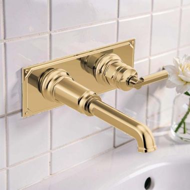 Click here to see  T65776LF-PGLHP-ECO Brizo Invari Single-Handle Wall-Mount Bathroom Faucet, 1.2 GPM, WaterSense, Brilliance Polished Gold - T65776LF-PGLHP-ECO
