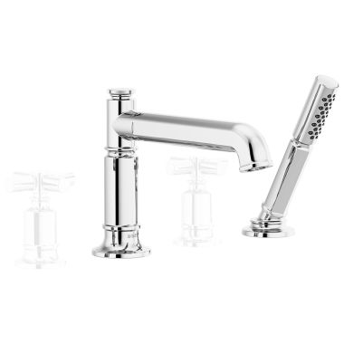 Click here to see Brizo T67476-PCLHP Brizo Invari Roman Tub Faucet Trim with Single-Function Handshower, Less Handles, Polished Chrome - T67476-PCLHP 