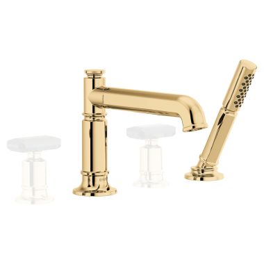 Click here to see Brizo T67476-PGLHP Brizo Invari Roman Tub Faucet Trim with Single-Function Handshower, Less Handles, Brilliance Polished Gold - T67476-PGLHP 