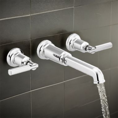 Click here to see Brizo T70476-PCLHP Brizo Invari Two-Handle Wall-Mount Tub Filler, Less Handles, 9.3 GPM, Polished Chrome - T70476-PCLHP