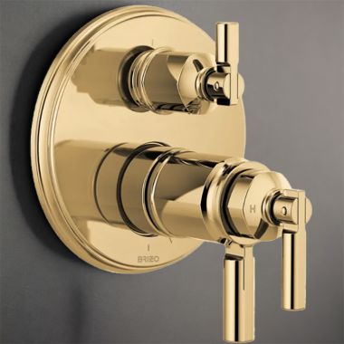 Click here to see Brizo T75576-PG Brizo Invari TempAssure Thermostatic Valve Trim with 3-Function Diverter, MultiChoice, ADA, Brilliance Polished Gold - T75576-PG