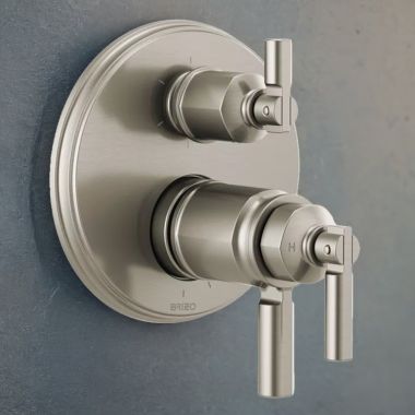 Click here to see Brizo T75676-NK Brizo Invari TempAssure Thermostatic Valve Trim w/ 6-Function Diverter Trim, Lever Handles, Luxe Nickel - T75676-NK