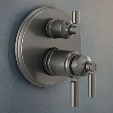Click here to see Brizo T75676-SL Brizo Invari TempAssure Thermostatic Valve Trim with 6-Function Diverter Trim, MultiChoice, ADA, Brilliance Luxe Steel - T75676-SL