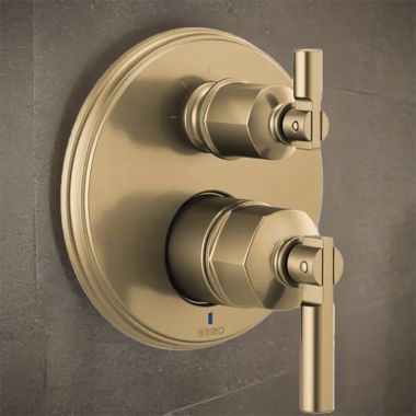 Click here to see Brizo T75P576-GLLHP Brizo Invari Pressure Balance Valve Trim w/ 3-Function Diverter Trim, Less Handles, Luxe Gold - T75P576-GLLHP