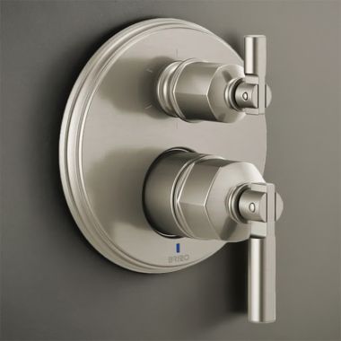 Click here to see Brizo T75P676-NKLHP Brizo Invari Pressure Balance Valve Trim w/ 6-Function Diverter Trim, Less Handles, Brilliance Luxe Nickel - T75P676-NKLHP