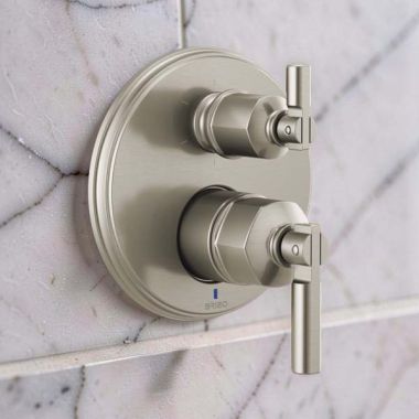 Click here to see Brizo T75P676-NKLHP Brizo Invari Pressure Balance Valve Trim with 6-Function Diverter Trim, Less Handles, Brilliance Luxe Nickel - T75P676-NKLHP