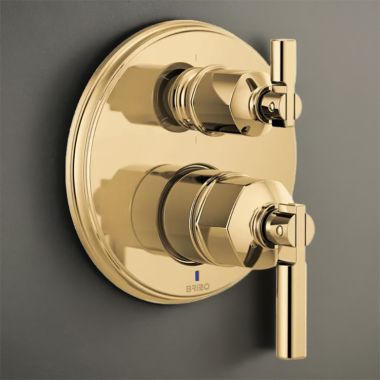 Click here to see Brizo T75P676-PGLHP Brizo Invari Pressure Balance Valve Trim w/ 6-Function Diverter Trim, Less Handles, Brilliance Polished Gold - T75P676-PGLHP