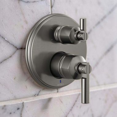 Click here to see Brizo T75P676-SLLHP Brizo Invari Pressure Balance Valve Trim with 6-Function Diverter Trim, Less Handles, Brilliance Luxe Steel - T75P676-SLLHP