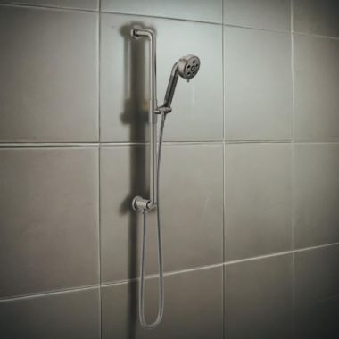 Click here to see Brizo 85735-SL Brizo Litze Slide Bar Hand Shower with 3 Functions, H2OKinetic, WaterSense, 1.75 GPM, Brilliance Luxe Steel - 85735-SL