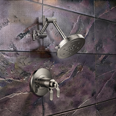 Click here to see  T60235-SLLHP Brizo Litze TempAssure Thermostatic Shower Faucet with Multi-Function Showerhead, Less Handles, 1.75 GPM, Brilliance Luxe Steel - T60235-SLLHP